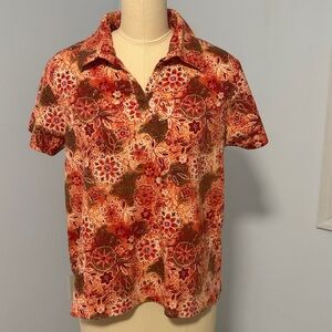 K.T. Sport by Keneth Tool Women’s Floral Patterned Short Sleeve Shirt SZLP